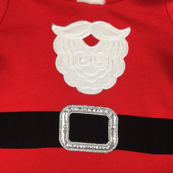Baby Boy Santa Hooded Romper Outfit NB. - Picture 4 of 8